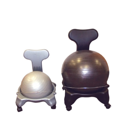 CanDo - Ball Chair with Back and Arms Black One Size Fits Most - 30-1792