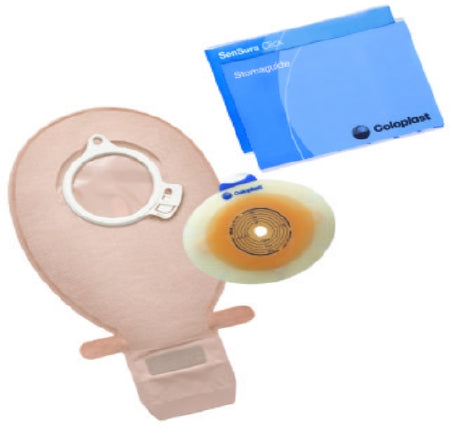 Coloplast SenSura Click Wide Ostomy Kit Two-Piece System Maxi 5/8 to 1-11/16 Inch Stoma Drainable Convex Light, Trim to Fit - 11010