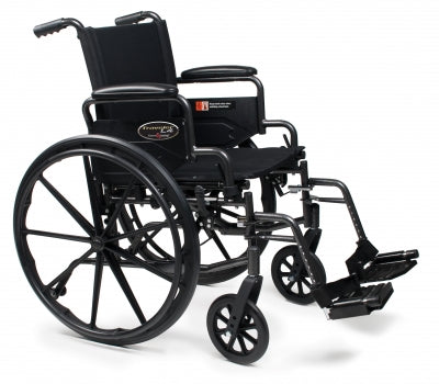 Graham-Field Traveler L4 Lightweight Wheelchair High Strength Full Length Arm Flip Back Arm Style Mag Wheel Black 18 Inch Seat Width 300 lbs. Weight Capacity - 3F030140