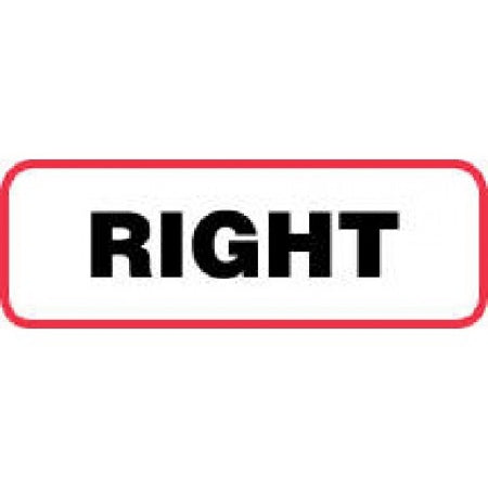 Precision Dynamics Pre-Printed Label Auxiliary Label Right Red / White 1/2 X 1-1/2 Inch - 59701016