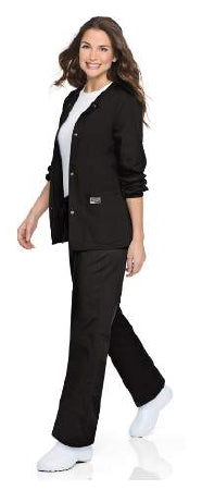 Landau Uniforms - Warm-Up Jacket Black Medium Hip Length Reusable - 75221BLACKMED