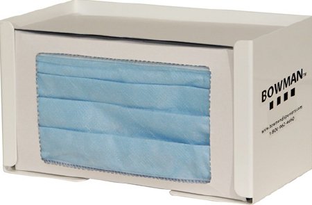 Bowman - PPE Dispenser BOWMAN Wall Mount 1-Box Capacity White 4.13 X 4.25 X 7.56 Inch Powder-Coated Steel - FB-064