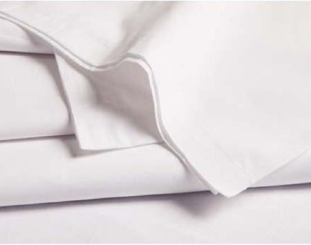 Performance - Bed Sheet Fitted Sheet 36 W X 84 L X 8.5 H Inch White / Blue Hem Cotton 55% / Polyester 45% Reusable - 49622-040
