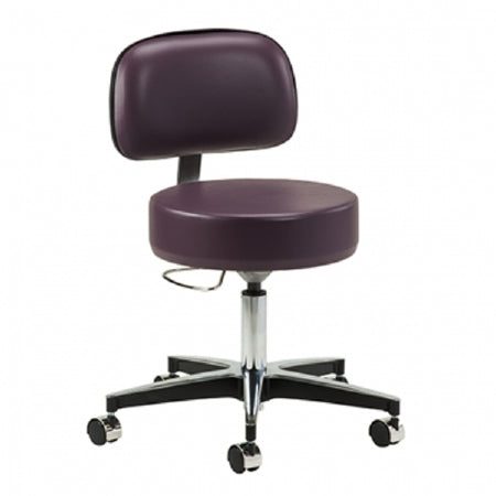 Premier Series - Exam Stool Upholstered Back Pneumatic Height Adjustment 5 Casters Slate Blue - Clinton Industries - 2156-21-3SB