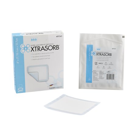 Xtrasorb Classic - Super Absorbent Dressing 4 X 5 Inch Polyethylene / NonWoven Polypropylene / Cellulose / Superabsorber Rectangle Sterile - 89545