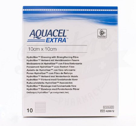 Convatec Aquacel Extra Hydrofiber Dressing Hydrofiber (Sodium Carboxymethylcellulose) 6 X 6 Inch - 420673