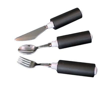 Comfort Grip - Soup Spoon Built Up Handle Black Stainless Steel - 61-0063