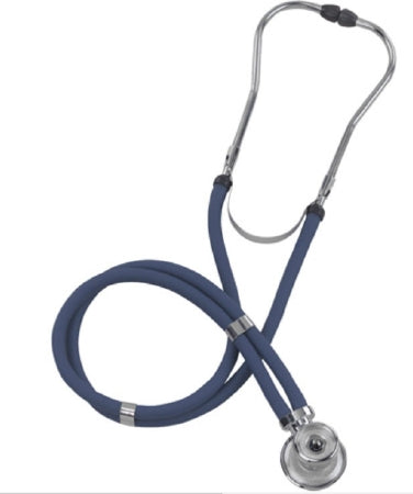 Mabis Healthcare Mabis Legacy Sprague Stethoscope Blue 2-Tube 22 Inch Tube Double Sided Chestpiece - 10-414-010