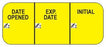 Indeed - Pre-Printed / Write On Label Advisory Label Yellow Paper Date Opened Exp. Date Initial Black Quality Control Label 5/8 X 1-1/2 Inch - 17638