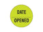 Shamrock Scientific Pre-Printed / Write On Label Communication Fill In DATE / _____ / OPENED Fluorescent Chartreuse 3/4 Inch Diameter - UPCR-9900