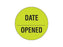 Shamrock Scientific - Pre-Printed / Write On Label Advisory Label Chartreuse DATE / _____ / OPENED Black Quality Control Label 3/4 Inch Diameter - UPCR-9900