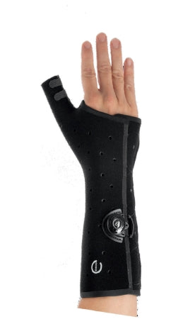 DJO Exos Thumb Splint Thumb Spica Fracture Brace Thermoformable Polymer Right Hand Black Small - 315-42-1111