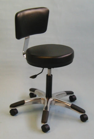 Airbuoy - Exam Stool Backrest Pneumatic Height Adjustment 5 Casters Blue - 17422BL