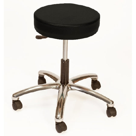 Brandt Industries Exam Stool Pneumatic Height Adjustment 5 Leg Casters Black - 17421BLK