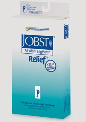 BSN Medical JOBST Relief Compression Stockings Thigh High X-Large Beige Closed Toe - 114211