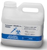 Isolyser SMSm - Mailback Sharps Container 5.8 Liter Translucent Base / White Lid Vertical Entry Screw On Lid - SMS4000M