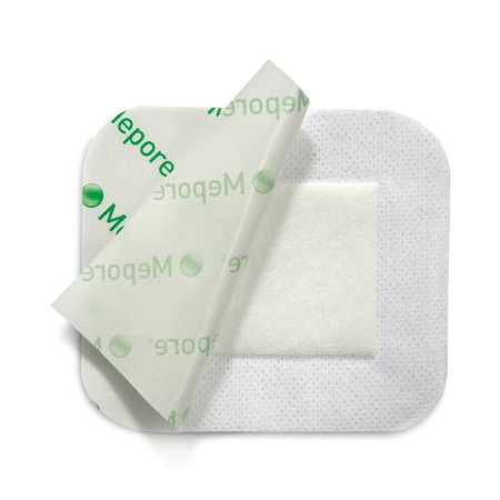 Mepore - Adhesive Dressing 3-3/5 X 8 Inch Nonwoven Spunlace Polyester Rectangle White Sterile - 671100