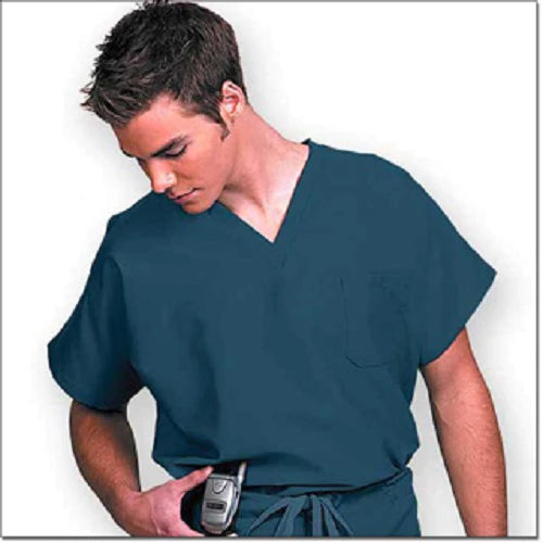 Fashion Seal Uniforms - Scrub Shirt 4X-Large Blueberry 1 Pocket Extra Long Cap Sleeve Unisex - 78725-4XL