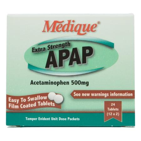 APAP Extra Strength - Pain Relief 500 mg Strength Acetaminophen Unit Dose Tablet 12 per Box - 17564