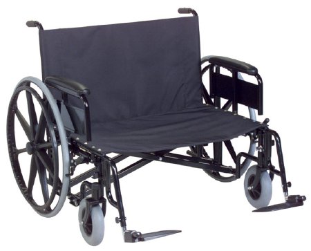 Gendron Regency XL 2000 Bariatric Reclining Wheelchair Heavy Duty Full Length Arm Removable Arm Style Mag Wheel Black 28 Inch Seat Width 700 lbs. Weight Capacity - 6728-20-62-78-29