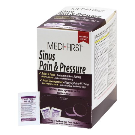 Medi-First - Sinus Relief 500 mg - 5 mg Strength Tablet 500 per Box - 81913