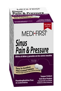 Medique Products Medi-First Cold and Sinus Relief 500 mg - 5 mg Strength Tablet 50 per Box - 81933