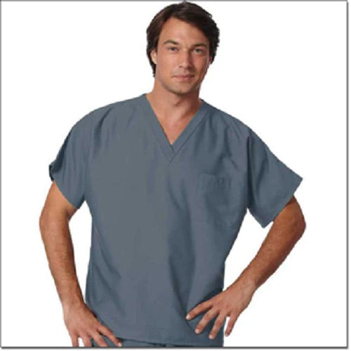 Fashion Seal Uniforms - Scrub Shirt Medium Pewter 1 Pocket Short Cap Sleeve Unisex - 78785-M