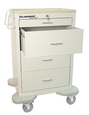 Lakeside Manufacturing - Medication Cart Steel 25 X 32 X 46-1/4 Inch Traffic White - C-430-K-1TW