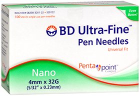 BD Ultra-Fine Nano Insulin Pen Needle Without Safety 32 Gauge 4 mm - 8290320122