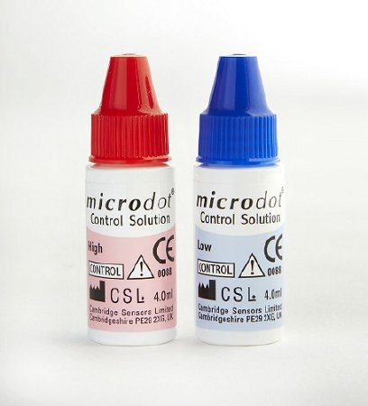 Microdot - Blood Glucose Control Solution Blood Glucose Testing 4 mL Low / High Level - 120-02