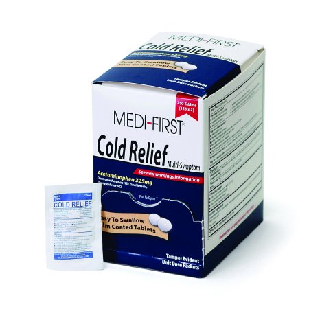 Medi-First - Cold and Cough Relief 325 mg - 5 mg - 200 mg - 15 mg Strength Tablet 2 per Pack - Medique Products - 82248