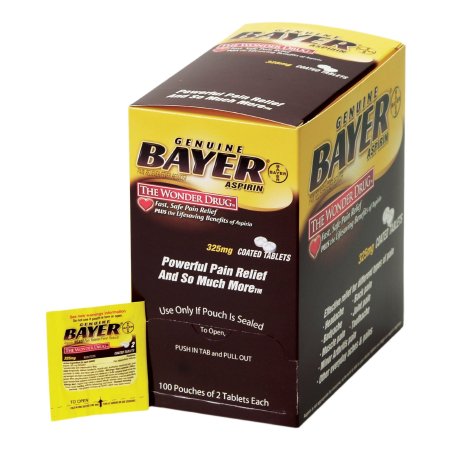 Bayer - Pain Relief 325 mg Strength Aspirin Tablet 100 per Box - 45647