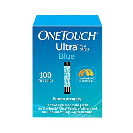 LifeScan OneTouch Ultra Blue Blood Glucose Test Strips 100 Test Strips per Box - 53885024510