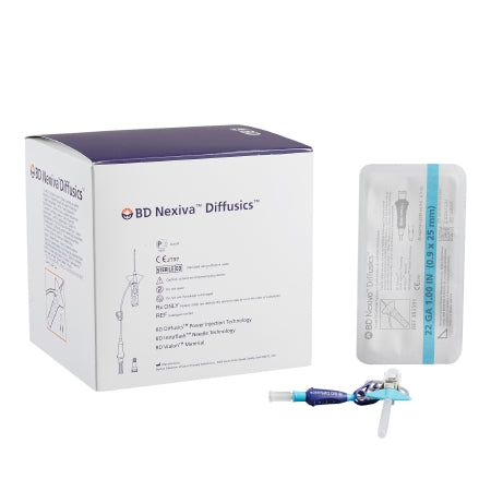 Nexiva Diffusics - Closed IV Catheter 22 Gauge 1 Inch Without Safety - 383591