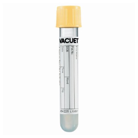 VACUETTE Z Serum Sep Clot Activator - Venous Blood Collection Tube Serum Tube Clot Activator / Separator Gel Additive 13 X 75 mm 4 mL Gold Pull Cap Polyethylene Terephthalate (PET) Tube - 454228P