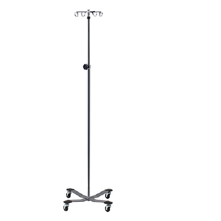 Clinton Industries IV Stand Ram Horn Hooks 4-Hook 4 Legs Epoxy Coated Steel Base with Bumper Guards, 2 Inch Rubber Wheel Ball Bearing Casters, 22 Inch Base Diameter - IV-314
