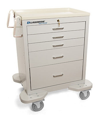 Lakeside Manufacturing Emergency Cart Steel 25 X 32 X 39-3/4 Inch 5 Drawers Gray - C-524-K-1G