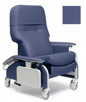 Graham-Field - Clinical Care Drop Arm Recliner Royal Blue Four Tente Swivel Caster, Three Locking Caster - FR566DG454