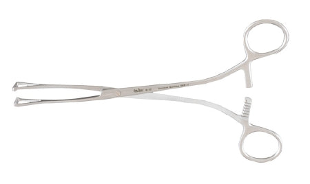 Miltex Miltex Intestinal Forceps Collin 8 Inch OR Grade Stainless Steel (German) NonSterile Ratchet Lock Finger Ring Handle Straight 1.3 cm Wide Fenestrated Triangular Jaws - 16-52