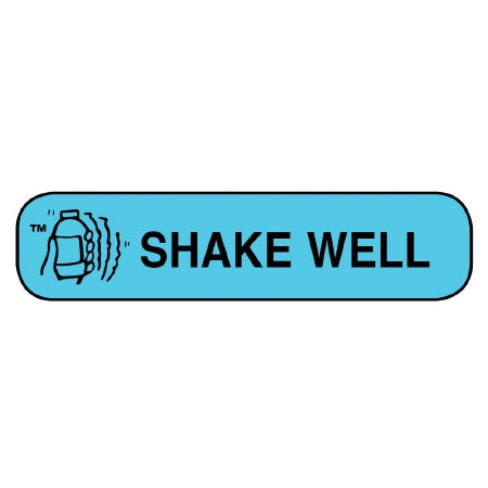 Apothecary Products Apothecary Products Pre-Printed Label Auxiliary Label SHAKE WELL Blue 3/8 X 1-9/16 Inch - 40110