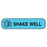 Apothecary Products - Pre-Printed Label Auxiliary Label Blue Paper SHAKE WELL Black Safety and Instructional 3/8 X 1-9/16 Inch - 40110