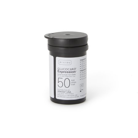 Glucocard - Blood Glucose Test Strips 50 Strips per Box Sample size: 0.5 Microliter For Expression Blood Glucose Monitor - 570050