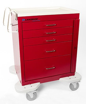 Lakeside Manufacturing - Emergency Cart Steel 25 X 32 X 39-3/4 Inch Red 3 Drawers, 3 Inch / 1 Drawer, 6 Inch / 1 Drawer, 9 Inch - C-524-B-1R