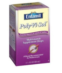 Mead Johnson Poly·Vi·Sol Pediatric Multivitamin Supplement Vitamin A 1500 IU Strength Oral Drops 1.67 oz. Unflavored - 87040203