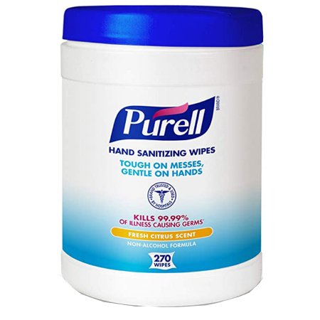Purell - Hand Sanitizing Wipe 270 Count BZK (Benzalkonium Chloride) Wipe Canister - 9113-06