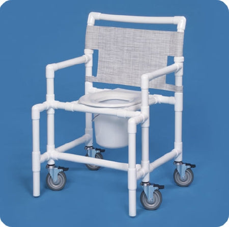 IPU IPU Commode / Shower Chair ipu Fixed Arm PVC Frame Mesh Back - SCC9250