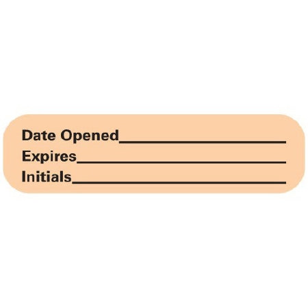 MedVision - Pre-Printed / Write On Label Advisory Label Orange Paper Date Opened/expires/initials Black Quality Control Label 3/8 X 1-7/16 Inch - MV02FO1939
