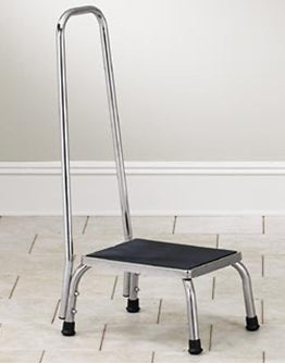 Clinton Industries - Step Stool with Handrail 1 Step Stainless Steel Frame 9 Inch Step Height - SS-150