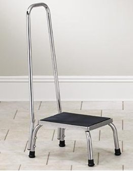 Clinton Industries - Step Stool with Handrail 1 Step Stainless Steel Frame 9 Inch Step Height - SS-150