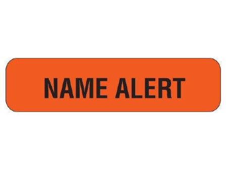 Shamrock Scientific Pre-Printed Label Advisory Label NAME ALERT Fluorescent Red 5-16 X 1-1/4 Inch - UPCR-1020